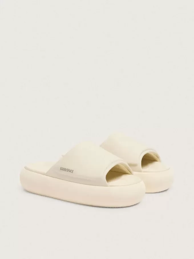 Sandalias sin talón Space-Star para mujer en piel blanca