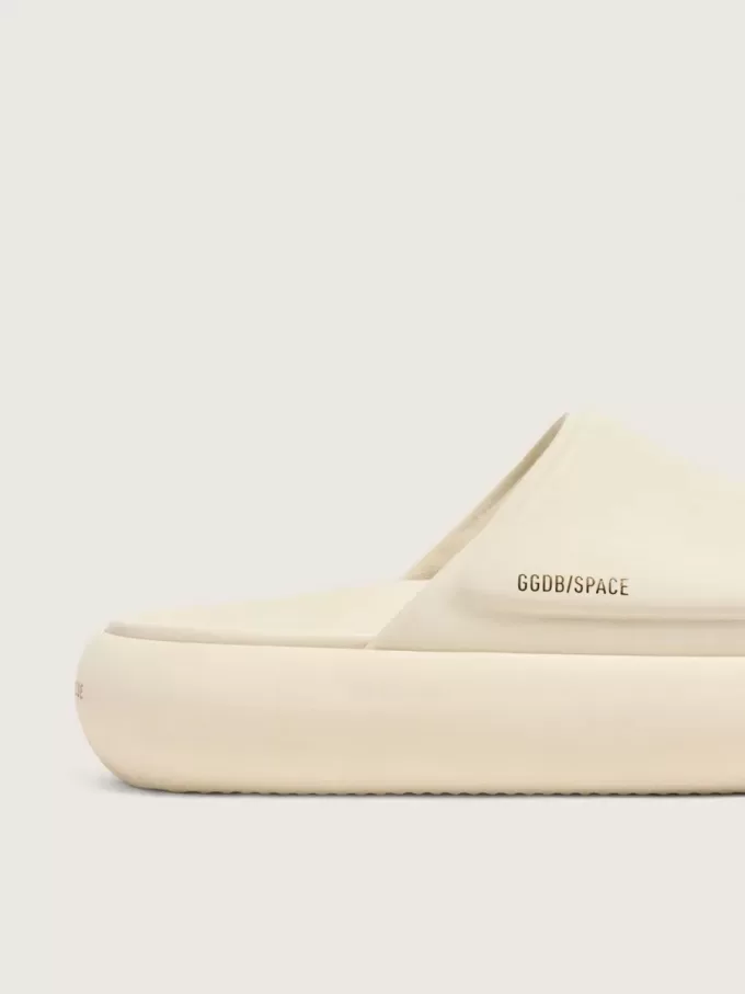 Sandalias sin talón Space-Star para mujer en piel blanca