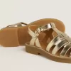 Sandalias Young Maxime en piel metalizada dorada Sandalias Young Maxime en piel metalizada dorada