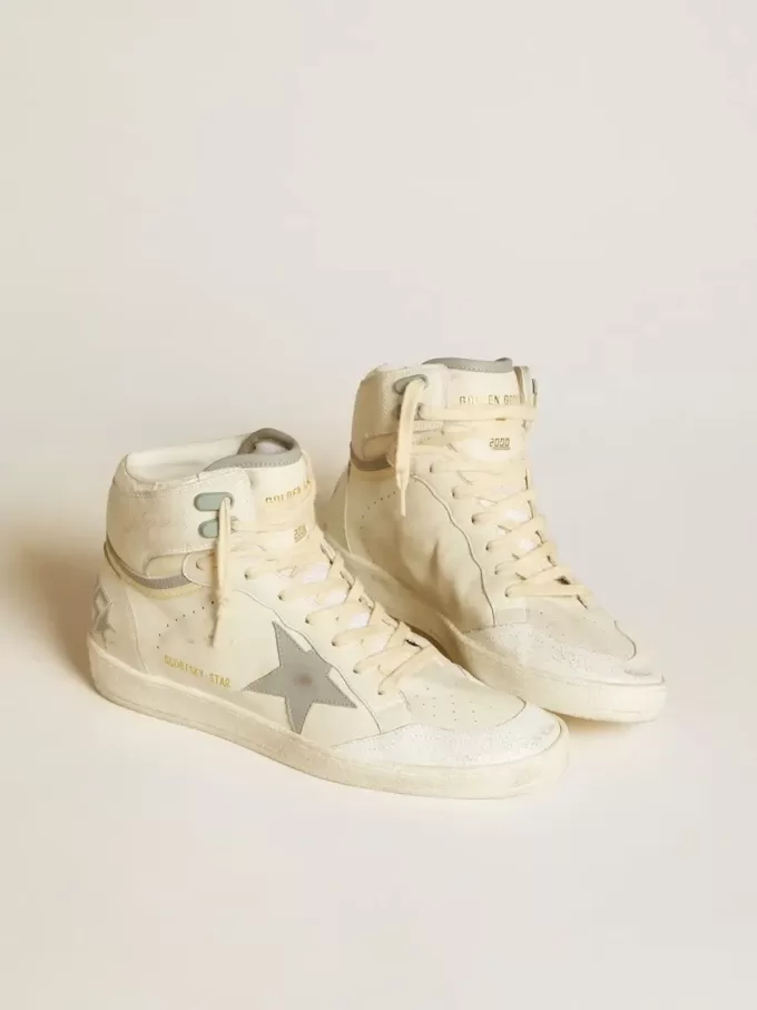 Sky-Star para hombre en piel con estrella de piel azul claro y lengüeta blanca en el talón