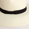 Sombrero fedora dorado de paja blanca con cinta negra y estampado marino bajo el ala Sombrero fedora dorado de paja blanca con cinta negra y estampado marino bajo el ala