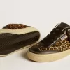 Soul Star en piel de potro con estampado de leopardo, con lengüeta e inserciones en el talón de piel napa negra Soul Star en piel de potro con estampado de leopardo, con lengüeta e inserciones en el talón de piel napa negra