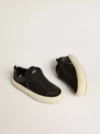 Space-Star Cube para hombre en ante negro con estrella perforada