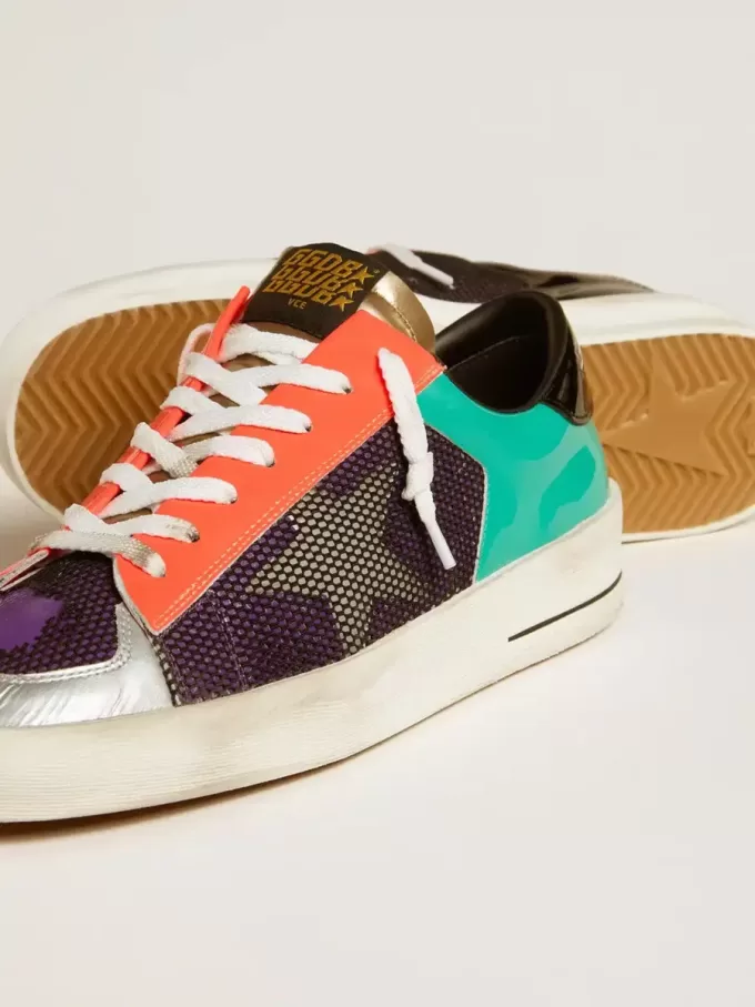 Stardan LAB para hombre en charol y malla con estrella de goma