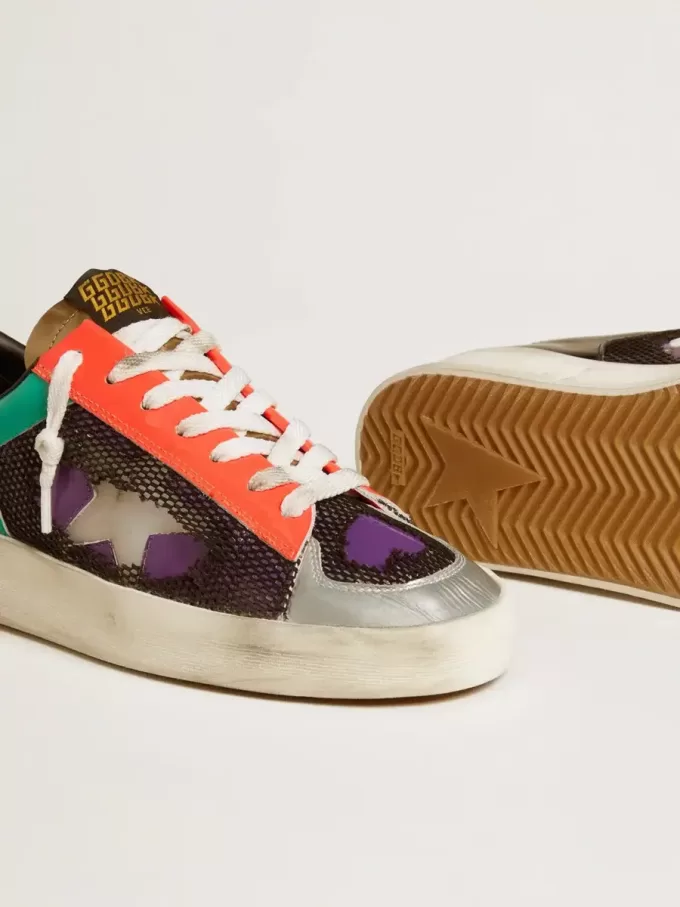 Stardan LAB para mujer en charol y malla con estrella de goma