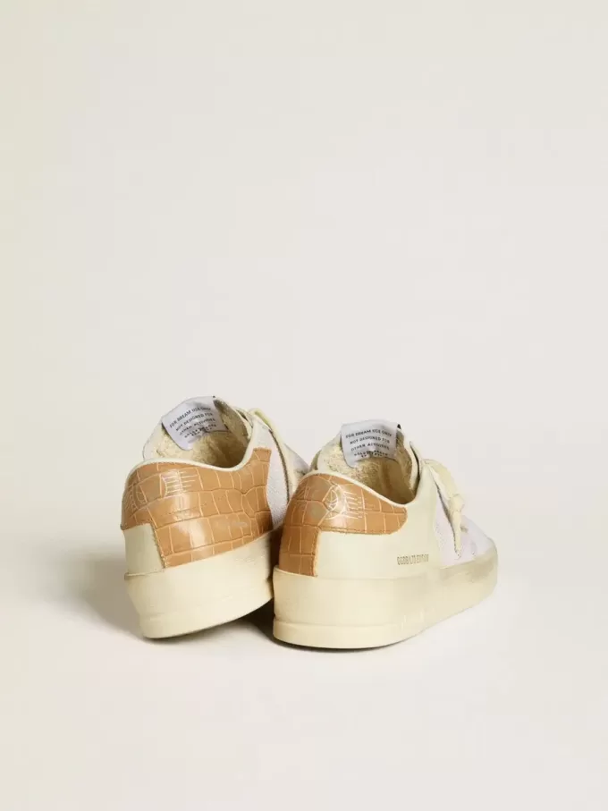 Stardan LTD para mujer con estrella de piel beige y lengüeta del talón de piel beige cocodrilo