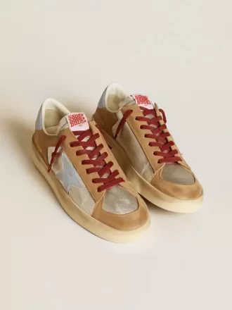 Stardan LTD plateadas para hombre con estrella de piel azul claro e inserciones de nubuck Stardan LTD plateadas para hombre con estrella de piel azul claro e inserciones de nubuck