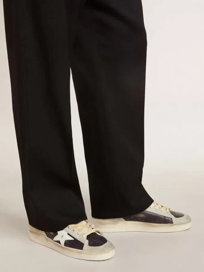 Stardan para hombre en ante y piel con estrella de piel y lengüeta metálica en el talón