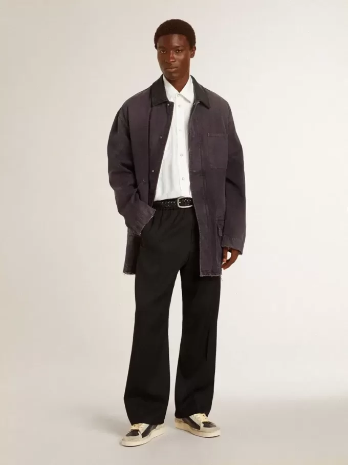 Stardan para hombre en ante y piel con estrella de piel y lengüeta metálica en el talón