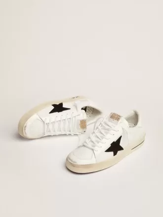 Stardan para hombre en malla blanca con estrella de ante negro