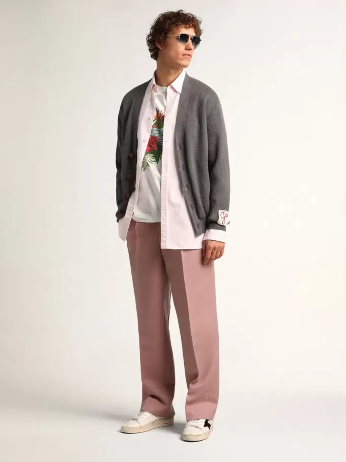 Stardan para hombre en malla blanca con estrella de ante negro