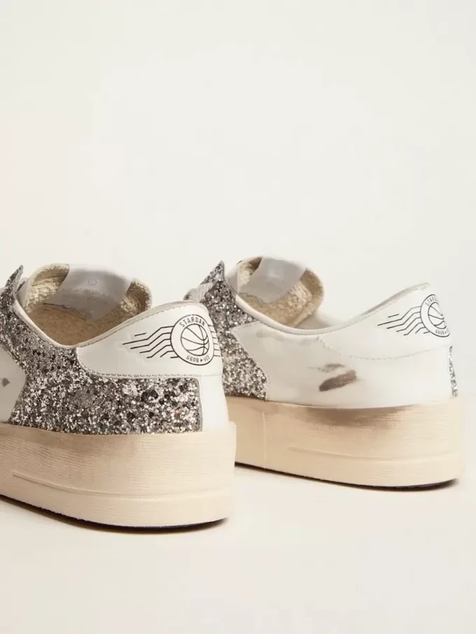 Stardan para mujer en piel blanca y purpurina Stardan para mujer en piel blanca y purpurina