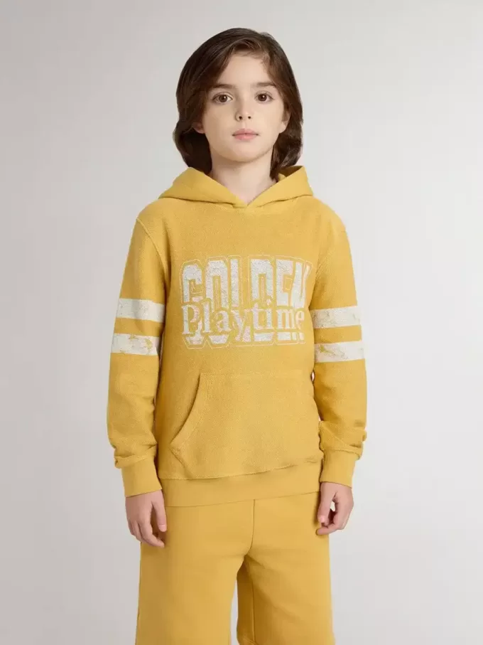 Sudadera amarilla para niños con estampado vintage Sudadera amarilla para niños con estampado vintage