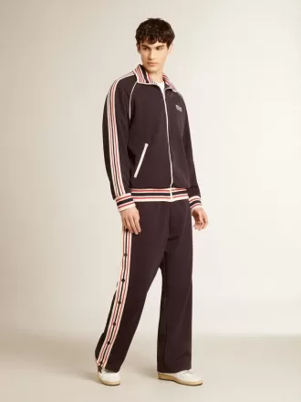 Sudadera azul oscuro con cremallera y logotipo blanco para hombre