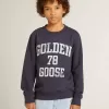 Sudadera azul oscuro para niño con estampado blanco