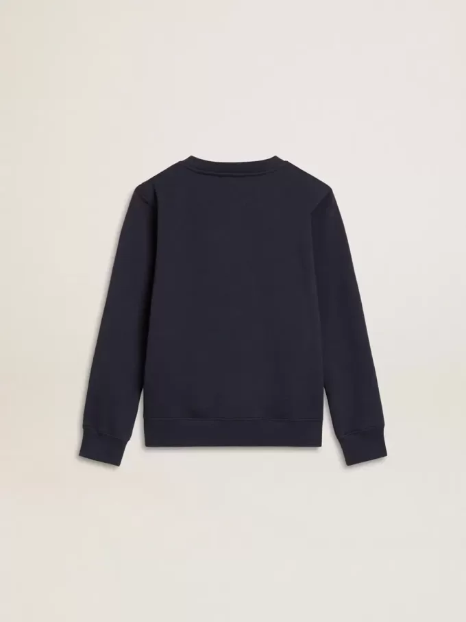 Sudadera azul oscuro para niño con estampado blanco