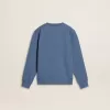 Sudadera azul para niños con parches blancos en relieve Sudadera azul para niños con parches blancos en relieve
