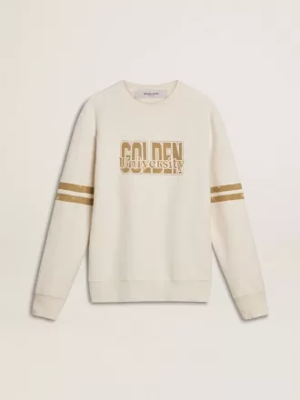 Sudadera blanca de algodón para hombre con estampado delantero