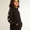 Sudadera con capucha para niño en color negro con estrellas plateadas en contraste Sudadera con capucha para niño en color negro con estrellas plateadas en contraste