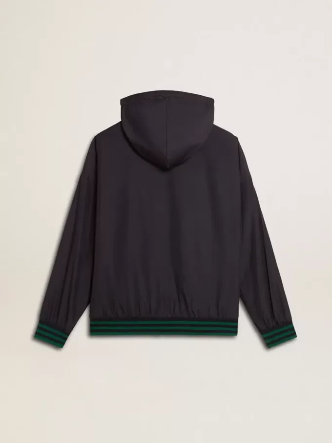 Sudadera con capucha reversible verde y azul para hombre