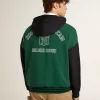 Sudadera con capucha reversible verde y azul para hombre