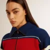 Sudadera corta de lana a rayas multicolor para mujer Sudadera corta de lana a rayas multicolor para mujer