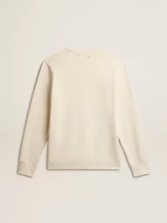 Sudadera de algodón para hombre con cuello redondo y letras bordadas