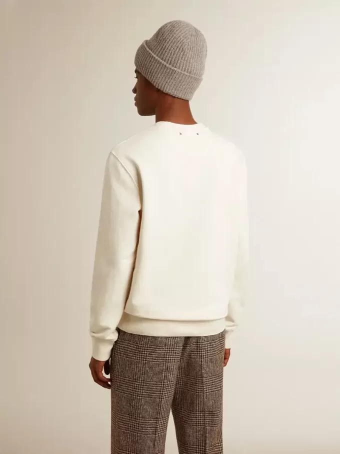 Sudadera de algodón para hombre con cuello redondo y letras bordadas Sudadera de algodón para hombre con cuello redondo y letras bordadas