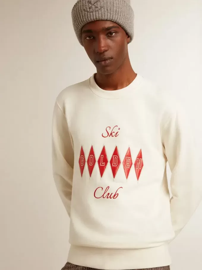 Sudadera de algodón para hombre con cuello redondo y letras bordadas Sudadera de algodón para hombre con cuello redondo y letras bordadas