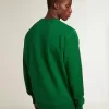 Sudadera de cuello redondo en felpa de algodón verde