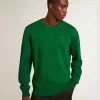 Sudadera de cuello redondo en felpa de algodón verde