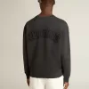 Sudadera en negro lavado con logotipo invertido en la espalda – Jersey Capsule