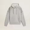 Sudadera gris con capucha y adornos de cristales