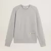 Sudadera gris de cuello redondo para hombre con costuras en contraste Sudadera gris de cuello redondo para hombre con costuras en contraste