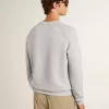 Sudadera gris de cuello redondo para hombre con costuras en contraste Sudadera gris de cuello redondo para hombre con costuras en contraste