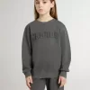 Sudadera gris para niños con logotipo en relieve