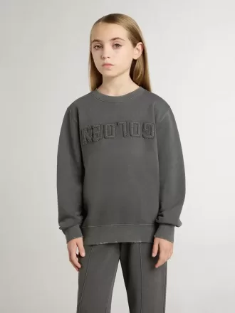 Sudadera gris para niños con logotipo en relieve