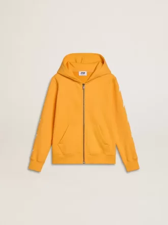 Sudadera naranja para niño con cierre de cremallera