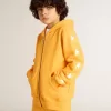 Sudadera naranja para niño con cierre de cremallera Sudadera naranja para niño con cierre de cremallera