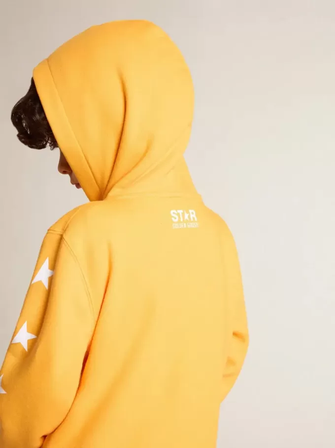 Sudadera naranja para niño con cierre de cremallera Sudadera naranja para niño con cierre de cremallera