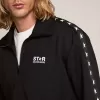 Sudadera negra con cremallera y estrellas blancas para hombre