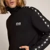 Sudadera negra con cremallera y estrellas blancas para hombre