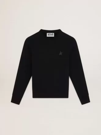 Sudadera negra de la colección Athena Star con estrella tono sobre tono en la parte delantera.