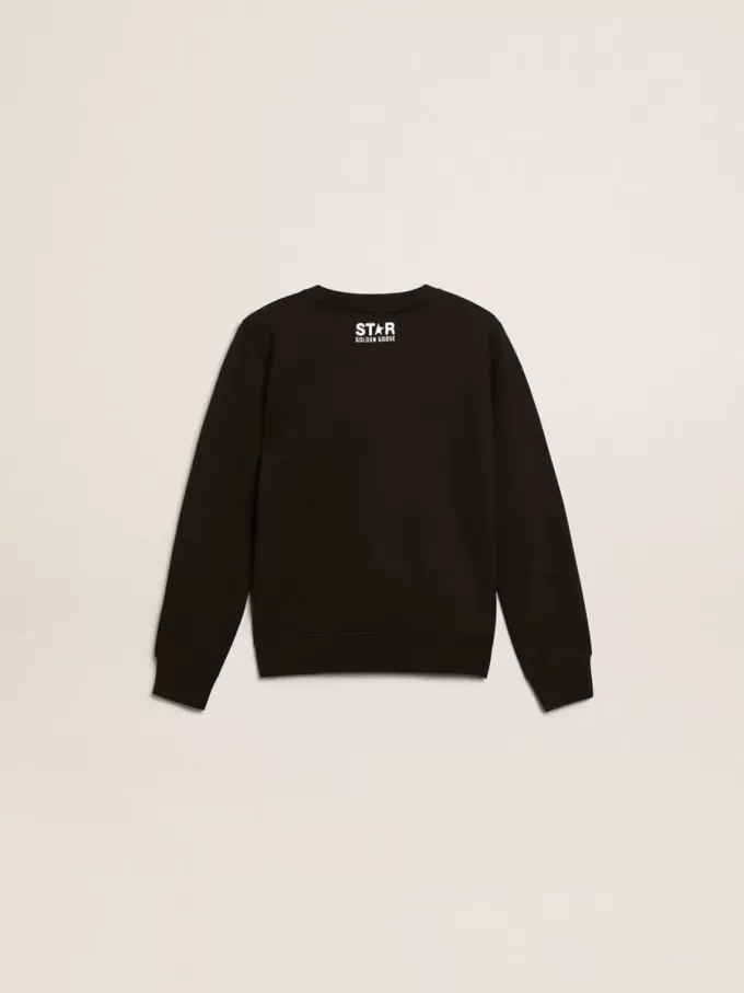 Sudadera negra para niño con una estrella maxi blanca en la parte delantera