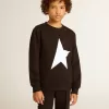 Sudadera negra para niño con una estrella maxi blanca en la parte delantera