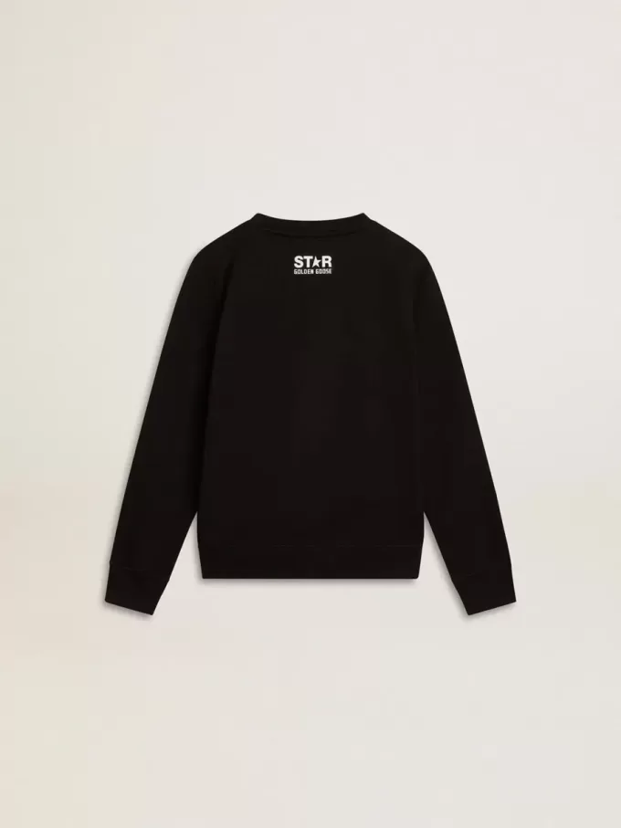 Sudadera negra para niño con una estrella maxi blanca en la parte delantera