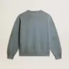 Sudadera oversize en azul celeste con acabado desgastado