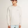 Sudadera para hombre en blanco desgastado con estampado Sudadera para hombre en blanco desgastado con estampado