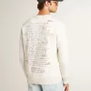 Sudadera para hombre en blanco desgastado con estampado Sudadera para hombre en blanco desgastado con estampado