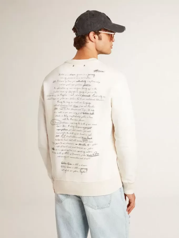 Sudadera para hombre en blanco desgastado con estampado Sudadera para hombre en blanco desgastado con estampado
